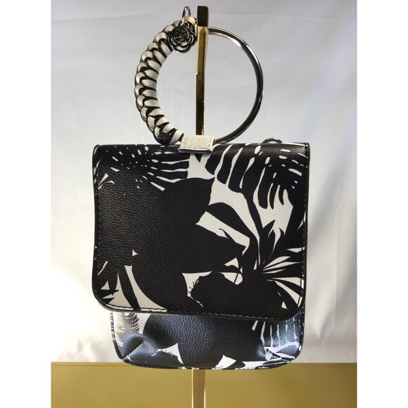 Carlos Santana Crossbody Purse Bag Handbag Tropical Black & White Pattern - NWT - Picture 6 of 16